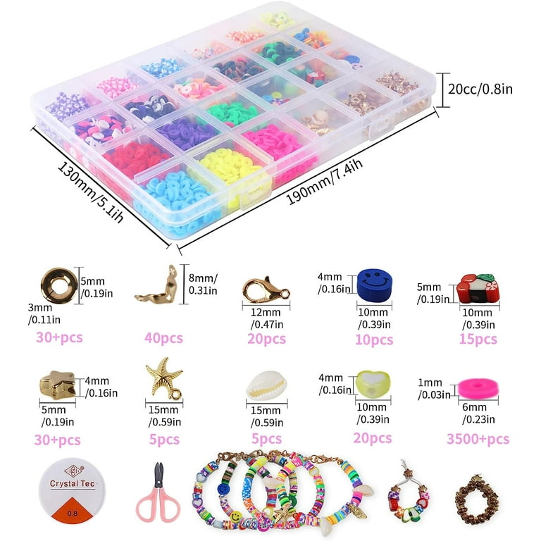 ChuYuKu Gifts for Kids Girls Baskets Stuffers Clay Beads for Jewelry  Bracelet Making Kit Supplies for Teens DIY Preppy Stuff Toys for Ages 6 7  8-12-18 Daughter Teenager Friends Sisters