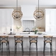 thumbnail image 5 of LNC 4-Light Farmhouse Wood Chandelier LED Globe Shape Kitchen Island Light, 5 of 11
