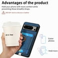 thumbnail image 4 of ELEHOLD Leather Case for Google Pixel 6a Magnetic Detachable Card Holder Magnetic 2 in 1 Wallet Case with Ring Holder Kickstand Compatible with Mag Safe Shockproof Cover,blue, 4 of 8