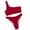 Red, variant on Sngxgn Bikini Set for Women Solid V Neck High Waisted Two Piece Swimsuit(GN2,S)
