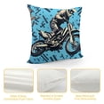 thumbnail image 4 of COMIO Motorcycle Throw Pillow Covers Blue White Black Street Art Graffiti Pillow Cases for Kids Teens Adults Extreme Sports Competition Style Cushion Covers for Party Couch Car, 4 of 5