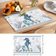 thumbnail image 6 of Coastal Seahorse Placemats Set of 12 Nautical Starfish Shell Seaweed Anchor Place Mats Indoor Wipeable Table Mats Washable Cloth Dining Table Placemats for Kitchen Holiday Party Home Decor 13x19 Inch, 6 of 9