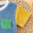 thumbnail image 6 of JUMEYU Boys Two Piece Shorts Sets Infant Baby Boys Summer Outfit Funny Letter Short T-Shirt Rolled Elastic Short Set Toddler Clothes 6 12 Months (Blue,6-12 Months), 6 of 9