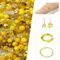 Mixed styles Glass Beads Faceted Bicone Yellow 4x4mm Hole: 1mm about 500pcs/set