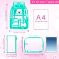 thumbnail image 5 of AGSDON Clear Backpack, Heavy Duty Transparent Bookbag for Girls Women, Cute School See Through Backpacks for Teens Elementary - Green, 5 of 9