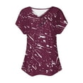 thumbnail image 6 of Fesfesfes T Shirts for Women's V-Neck Fashion Casual Short-Sleeved Spring And Summer Top Going Out Top M(US:6), 6 of 6