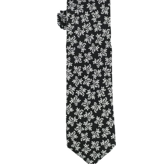 Bar III Mens Graham Printed Slim Neck Tie Black One Size