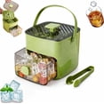 thumbnail image 1 of 48 Cube Ice Maker with Easy Press Lid, Double Layer Portable Ice Maker with Lid and Storage Box, Press-Release Ice Mold Container for Freezer Whiskey, Cocktail, Beer (Green), 1 of 7