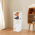 thumbnail image 3 of Modern White Shoe Rack 5-Tier Rectangular Shoe Rack Free Standing Shoe Rack for Entrances, Cloakrooms, 3 of 20