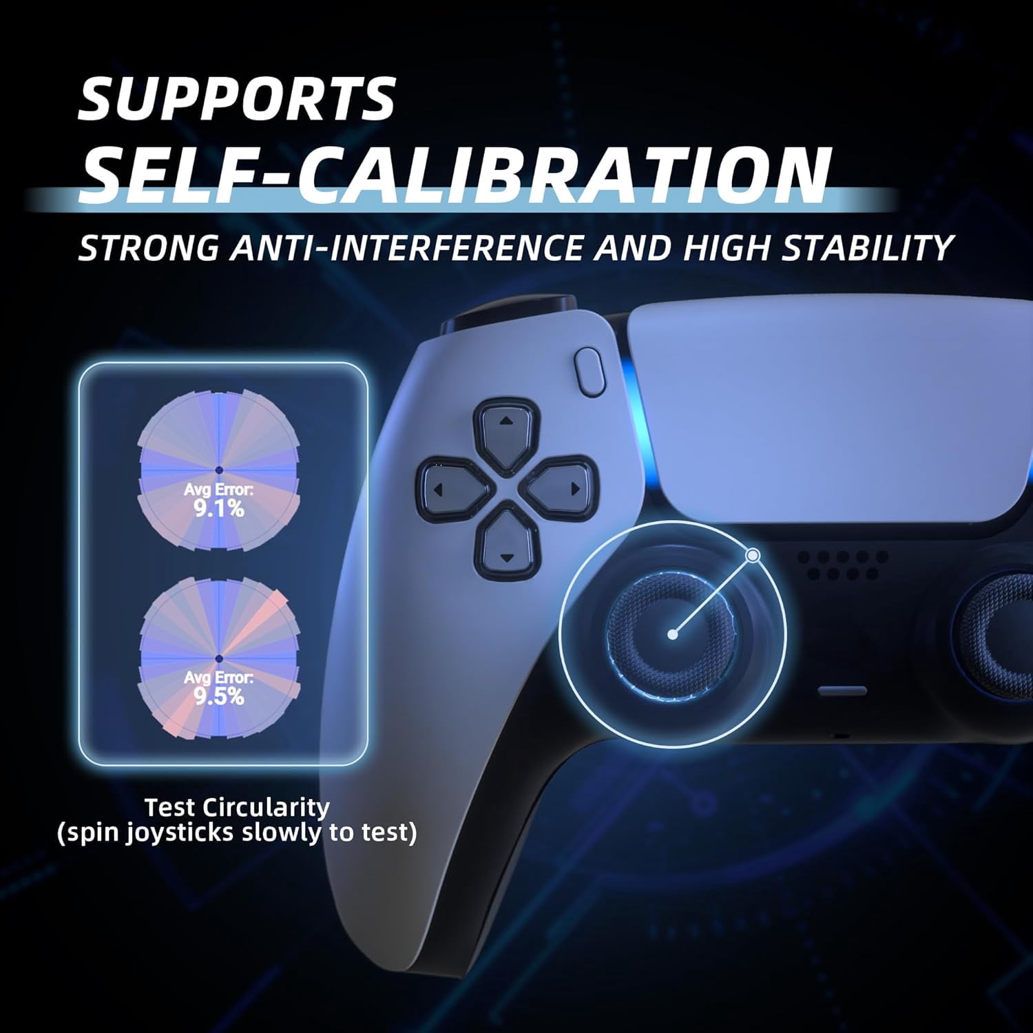 eXtremeRate Hall Effect Joysticks for PS5 - Calibratable Anti-Drift Kit w/ 80gf Sensors (Blue)