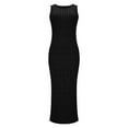 thumbnail image 6 of Feancey Women Sweater Dress Set Knit Bodycon Dresses & Long Cardigan 2 Piece Outfits Fall Sleeveless Slit Maxi Dresses Black M, 6 of 10