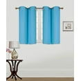 thumbnail image 1 of 2 pieces turquoise K54 thermal panel small curtain kitchen nursery window grommet blackout size 28" wide X 54" length light blocking, 1 of 3