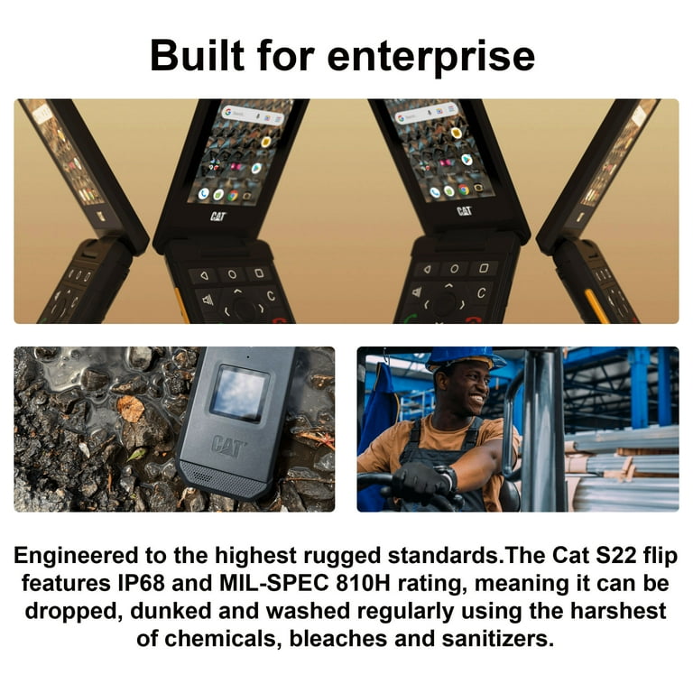 Cat® S22 | Rugged Flip Phone | 16GB 2GB RAM | IP68 | 4G LTE | T