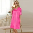 thumbnail image 7 of HomeGardon Nightgowns for Women,Summer Dresses Women's Short Sleeved Loose Plus Size Short Sleeved Lace Lace Imitation Silk Nightdress, 7 of 7