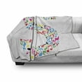 thumbnail image 3 of Letter S Soft Flannel Fleece Throw Blanket, S with Colorful Musical Pattern Arts Instruments Creativity Theme Graphic Notes, Cozy Plush for Indoor and Outdoor Use, 70" x 90", Multicolor, by Ambesonne, 3 of 6
