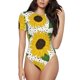 thumbnail image 1 of Balery Sunflowers Body de cuello redondo de manga corta para mujer Tops de manga corta Tops básicos-Large, 1 of 7