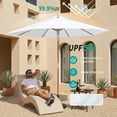 thumbnail image 2 of 9FT/10FT Bamboo Patio Umbrella, Large Outdoor Umbrella with UPF 50+ Sun Protection, Rope Pulley Lift & Push-Button Tilt, 8-Rib Ventilated Canopy for Garden, Deck, Backyard & Outdoor Dining, 2 of 6