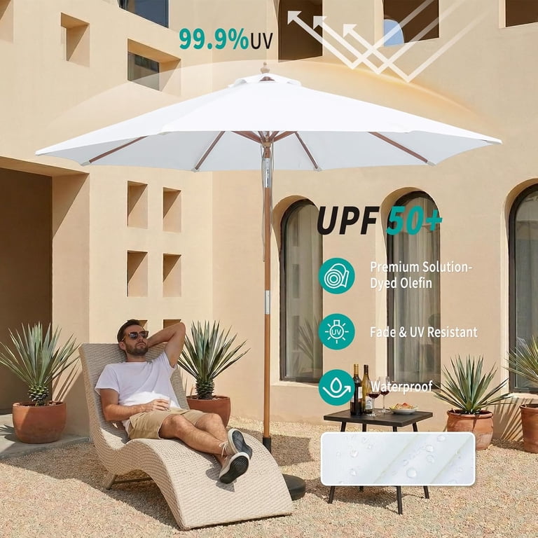 buy bamboo patio umbrella Garden - Sun Shade - Parasol - Umbrella Ideal for backyards Levante 13' Round Bamboo Market