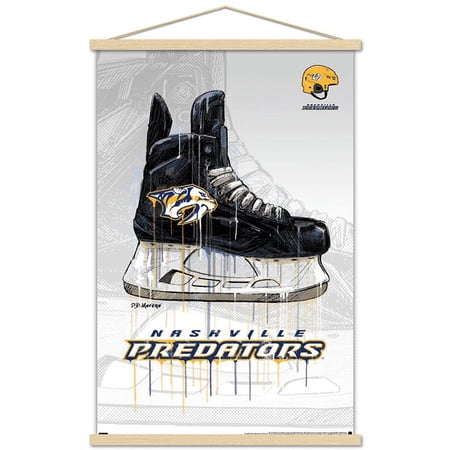 NHL Nashville Predators – Drip Skate 21 Wall Poster with Magnetic Frame 22.375 x 34
