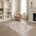 thumbnail image 2 of ODIKA 4'x6' Beige Pink Elegance Floral and Leaf Design Washable Area Rug Vintage Inspired Botanical Patterns for Home Decor for Dorm Room, Small Living Stain Resistant Low Profile, Easy Care, 2 of 7