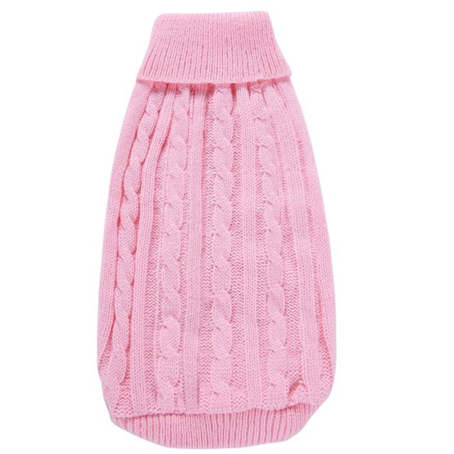Christmas Pet Pullover Sweater Knitted Warm Solid Color Autumn 1 3 Winter Clothes