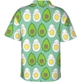 thumbnail image 2 of Avocado Egg Mens Hawaiian Shirt Short Sleeve Casual Button Up Tropical Summer Beach Shirt, 2 of 9