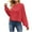 Watermelon Red, variant on BangWanChi Womens Sweatshirt with Pockets Womens Casual Solid Loose Round Neck Sweater Long Sleeved Tops