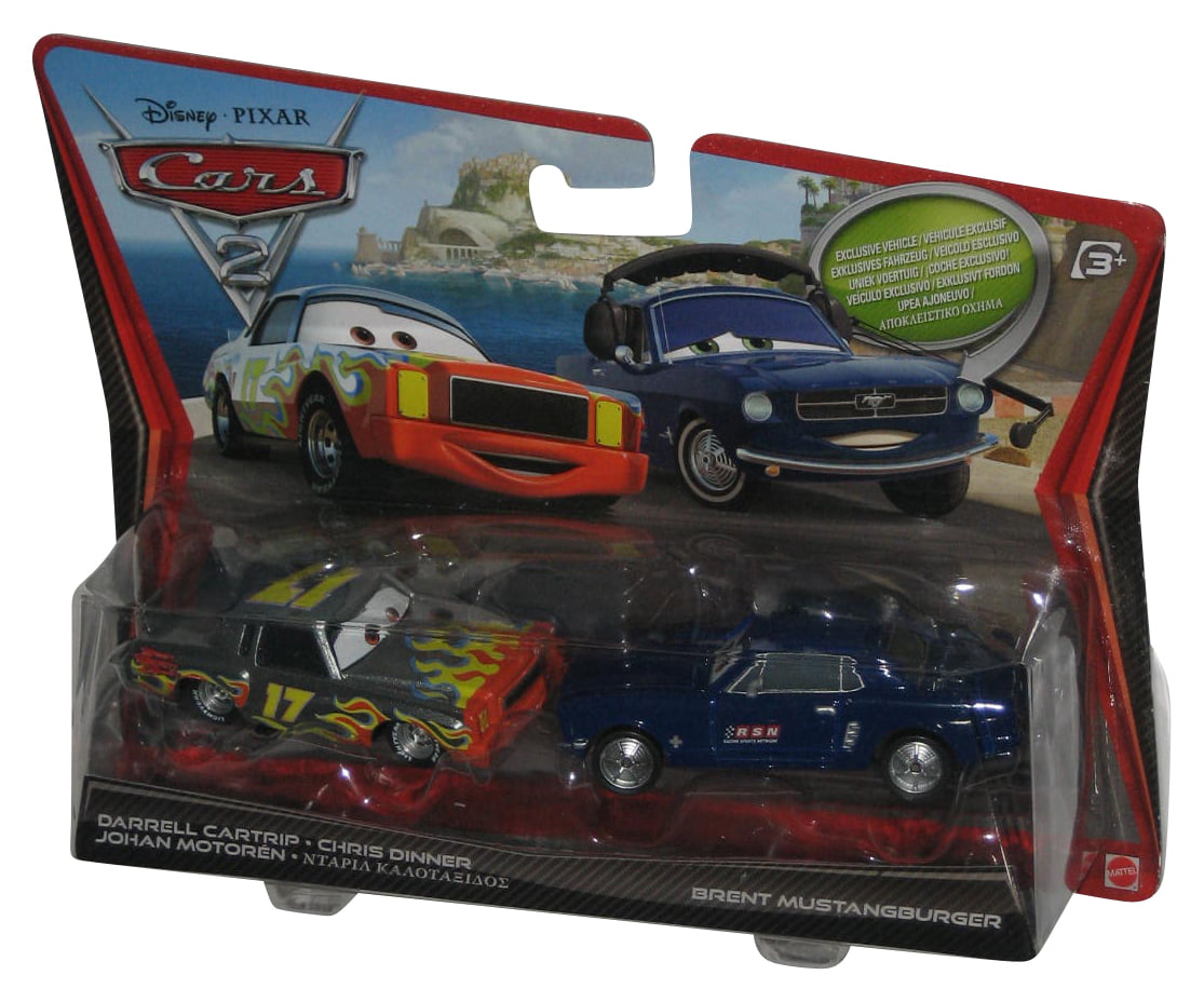 Disney Pixar Cars 2 Darrell Cartrip & Brent Mustangburger V2834 for sale online 