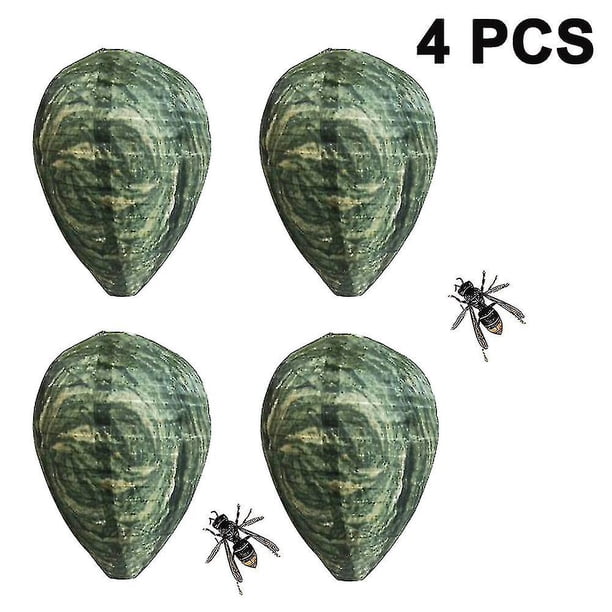 4 piezas de señuelos de nido de avispas impermeables para avispones colgantes Nido de avispas de tela falso Señuelo disuasorio de abejas no tóxico para el hogar y el jardín al aire libre