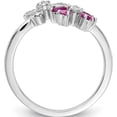 thumbnail image 2 of 14K White Gold Diamond And Pink Tourmaline Flower Ring (Size 7) Made In India rm4379-010-wa, 2 of 5