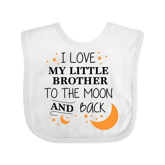 Inktastic I Love My Little Brother to the Moon and Back Boys or Girls Baby Bib
