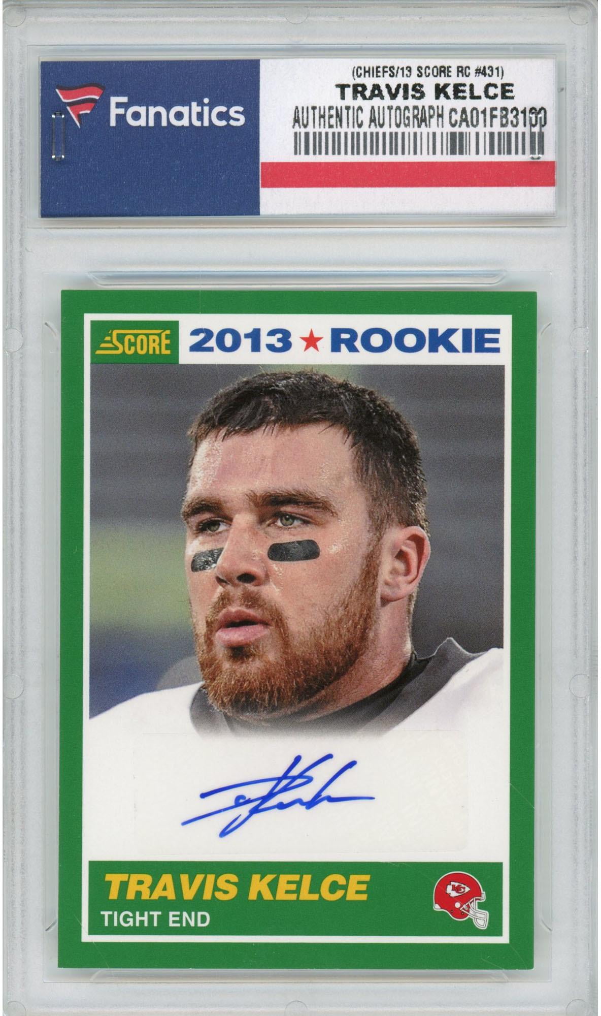 Travis Kelce Kansas Chiefs Autographed 2013 Score 431 Rookie Card