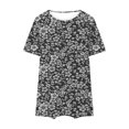 thumbnail image 4 of Aloohaidyvio Plus Size Shirts for Women,Cotton Tops for Women Summer Boho Printed Soft T-Shirt Short Sleeve Round Neck Tunic Blouse Casual Loose Basic Tee, 4 of 4
