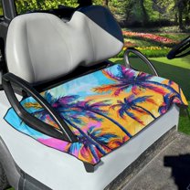 Renewold Golf Cart Seat Cover Soft Golf Blanket Accessories Suitable for EZGO Yamaha Club Cars and More 2-Seat Golf Cart, Hawaiian Palm Tree Fashion