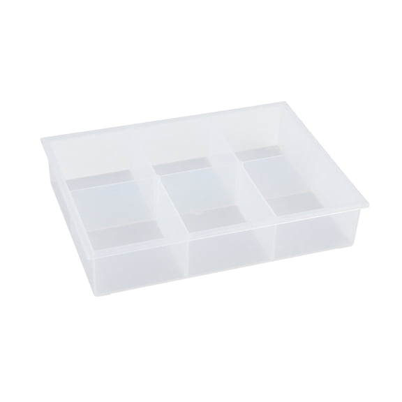 Drawer Organizer Tray 6 Compartment Semi-Transparent Plastic for Home Office Drawer Storage