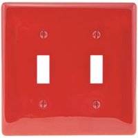 WALLPLATE TOGGLE 2-GANG RED