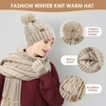 thumbnail image 5 of REDESS Womens Winter Hats Beanie Scarf & Gloves Sets for Women-Beige, 5 of 8