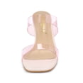 thumbnail image 2 of Unique Bargains Women's Clear Colorful Straps Block Heeled Slides Sandals Pink 5, 2 of 7