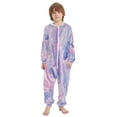 thumbnail image 2 of Soft Big Kids Onesie Pajamas Cozy Loose-Fit Jumpsuits for kids with Pockets for Christmas Lounge & Play Pale Pink Marine Creatures, 2 of 8