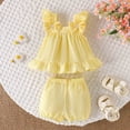 thumbnail image 2 of CAUYDY Kids Girl Clothes Toddler Girls Summer Outfit Heart Tank Top + Pink Shorts 2 Piece Clothing for Girl 1 2 3 4 5 6 7 T Baby Girls Summer Set (Sizes 18-24 Months,H03-Yellow), 2 of 7