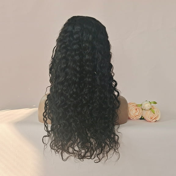 VIYA Water Wave Bundles Pre Plucked Transparent Lace Front Wig Caps 13X4 Natural Black 20 Inch