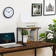 thumbnail image 2 of Under Desk Printer Stand, 2-Tier Industrial Printer Cart with Storage Shelf, Mobile Machine Holder Table Stand, for Home and Office, Rustic Brown and Black, 2 of 9