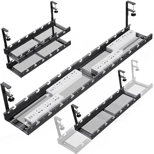 Bandeja de gestión de cables SRJZMLY extensible de 31 pulgadas, negra