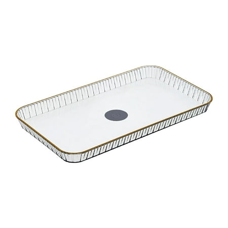 

Rectangle Serving Tray Bathtub Tray Water Cup Tray for Dessert Fruit Veggies Transparent