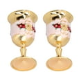 thumbnail image 1 of Verre à Vin, Gobelet à Vin Design Rétro Motif Fleur Peinte pour Cadeau pour Bar Vaisselle Or, Blanc, 1 of 7