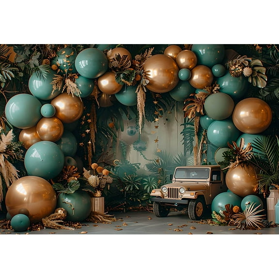 Mehofond Jungle Safari Balloon Backdrop Newborn Baby Birthday Party Photography Background Tent Animal Lion r Photo Studio