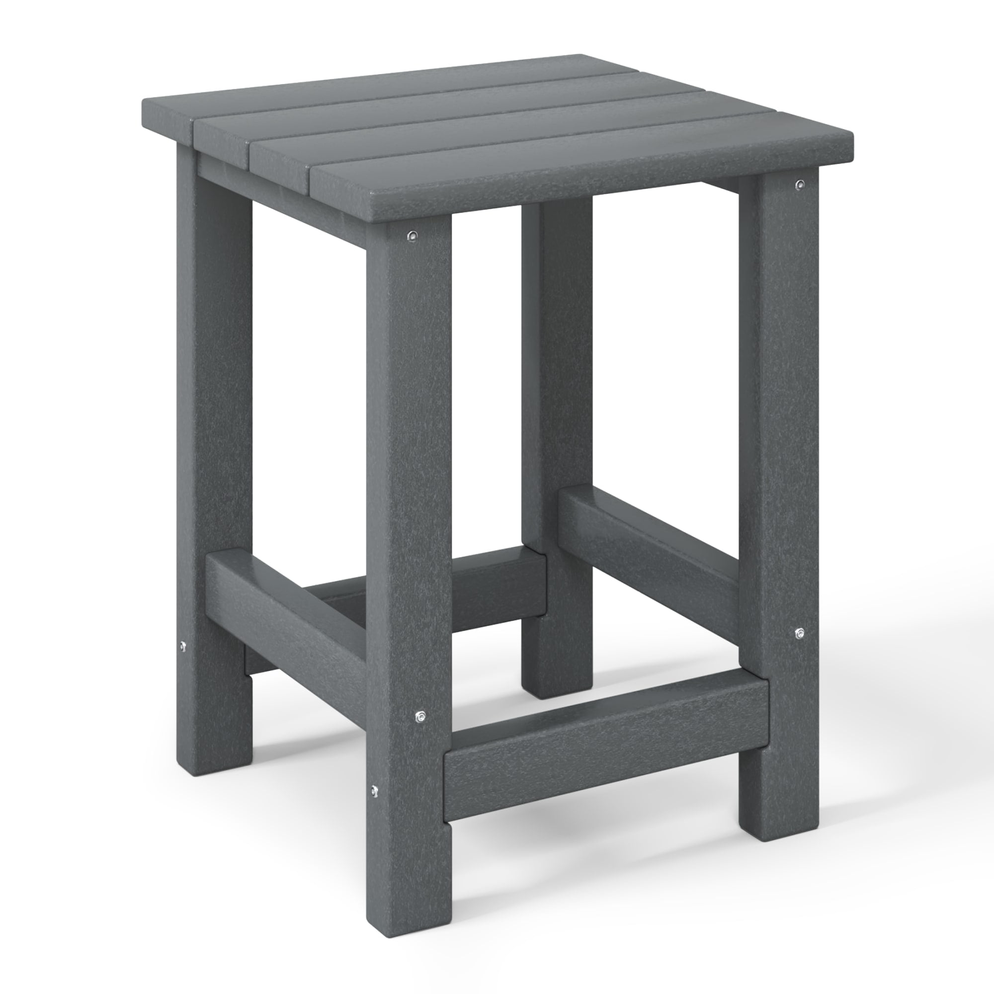 WestinTrends Malibu 2-Piece Kids Outdoor HDPE Adirondack Chair With Square Side Table Set, Gray