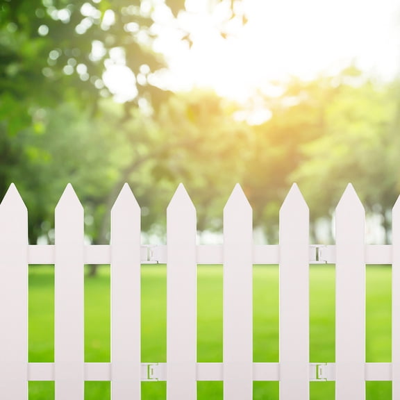 OFFIGAM Plastic Decorative Garden Fence Panels White 4 Sets for Yard Borders