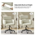 thumbnail image 2 of 360-Degree Swivel Leather Deskchair with Wheels Adjustable Height for Home Office Bedroom Ivory, 2 of 7