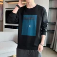 thumbnail image 3 of Sudadera para hombre, sin capucha, ropa masculina, jersey gráfico bordado, camiseta azul de una pieza, cálida, nueva, en overfit simple S, 3 of 5